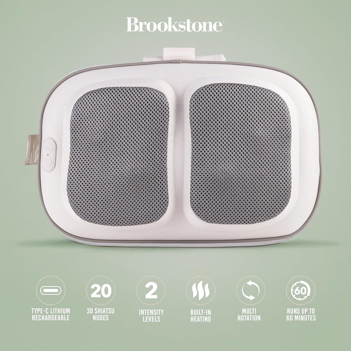 BROOKSTONE HEATED & SHIATSU BACK MASSAGER