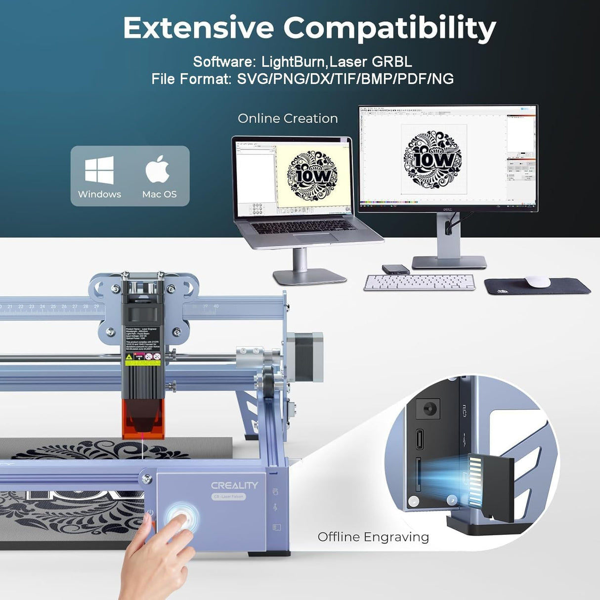 CREALITY LASER ENGRAVER CR-LASER FALCON (10W) - Dr. Tech PR