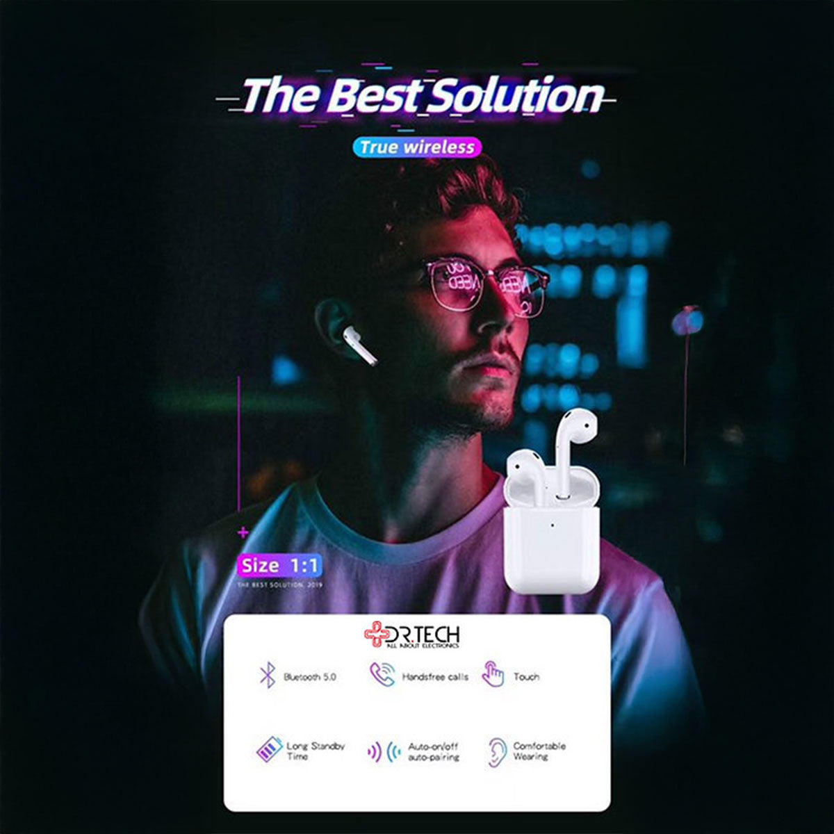 Dr.Tech Earpods Bluetooth Wireless