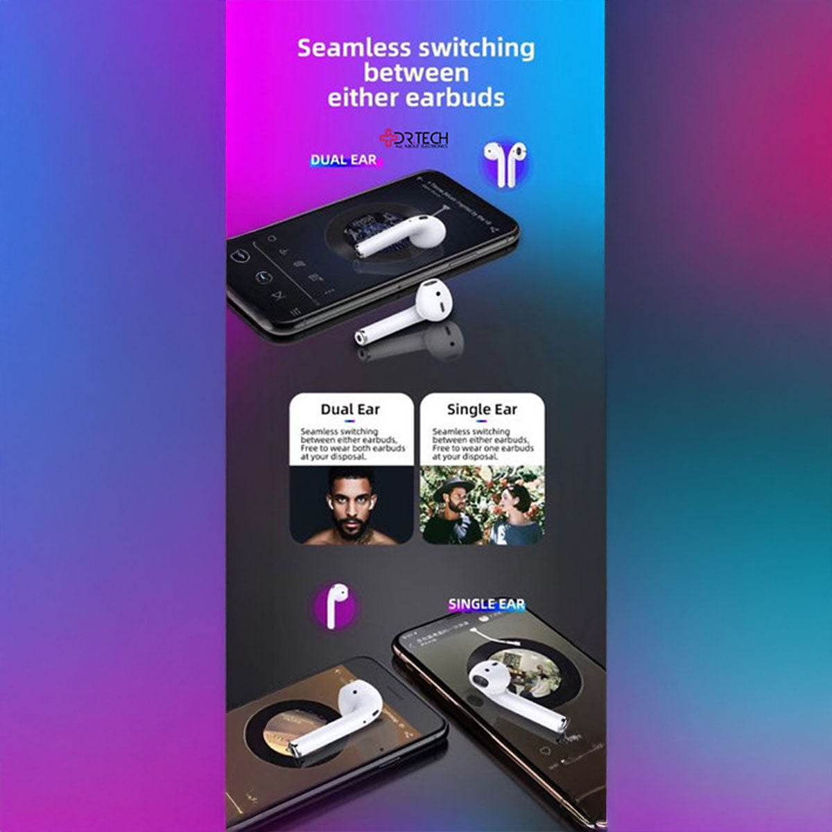 Dr.Tech Earpods Bluetooth Wireless