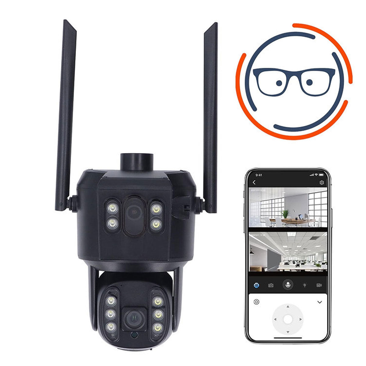 Dual-camera solar-powered security system