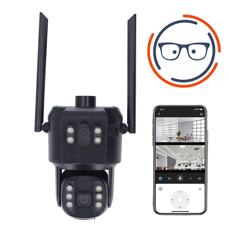 Dual-camera solar-powered security system