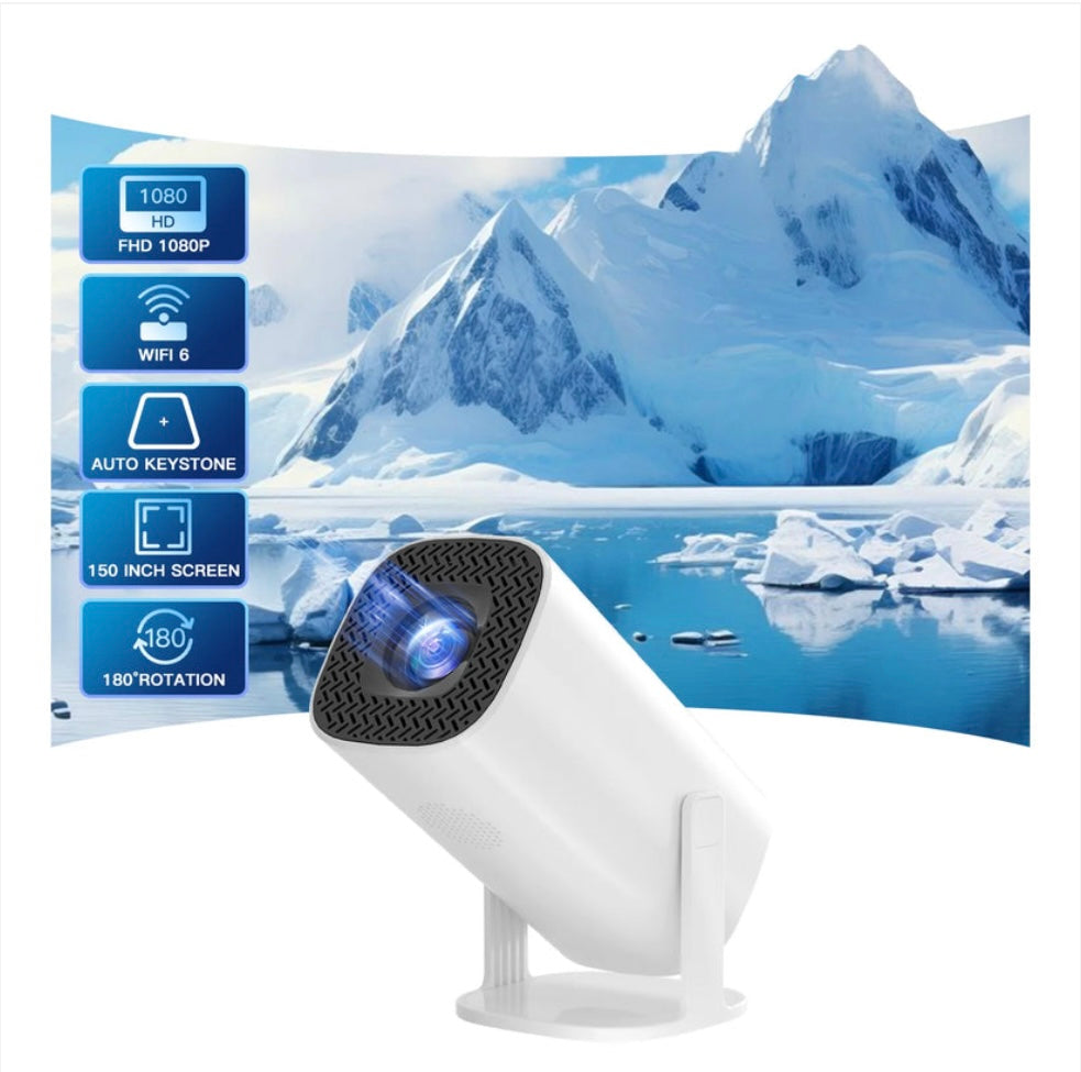 P30 MAX 4K Portable Smart Projector with Built-In Retro Game Console | 100,000h LED | Wi-Fi | Dual Gamepads Included