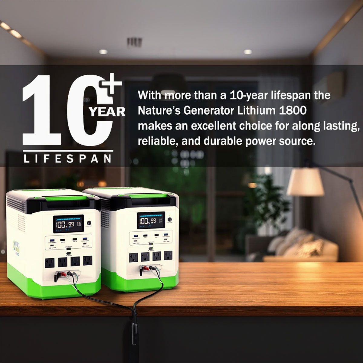 Dr. Tech Puerto Rico Nature's Solar Power Generator Lithium 1800 / 3600W Surge