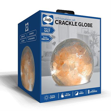 Sealy Himalayan salt lamp with crackled globe design
