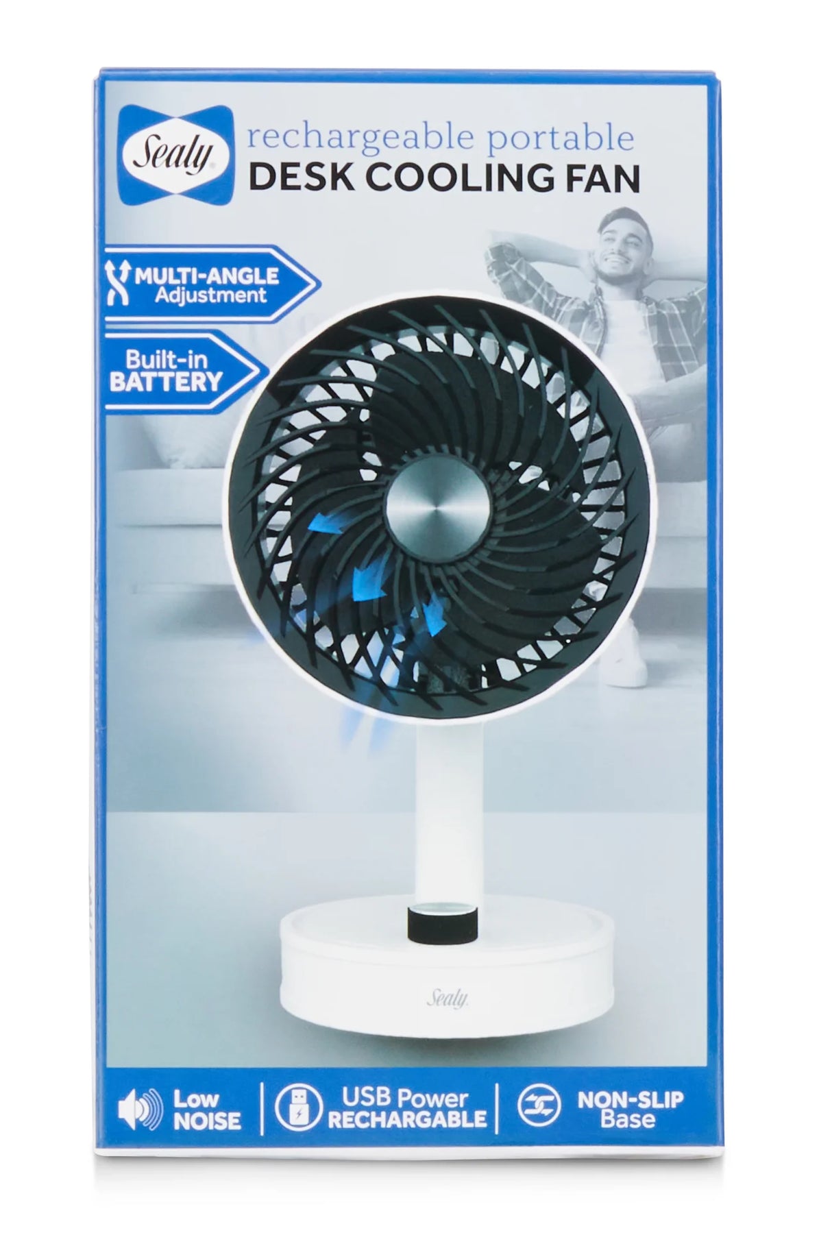 Sealy rechargeable desktop cooling fan