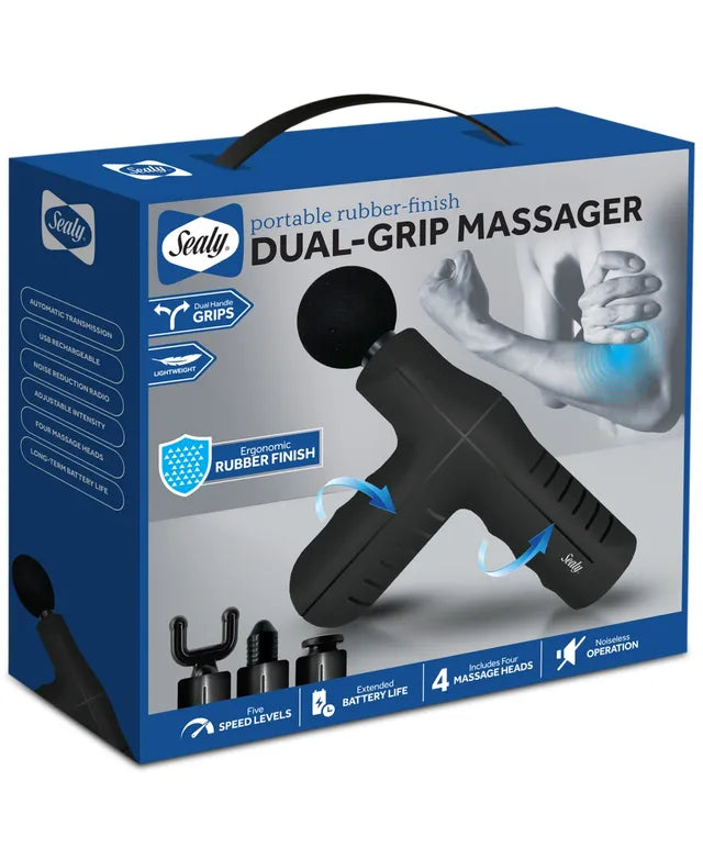 Sealy dual-grip massager for versatile muscle relief