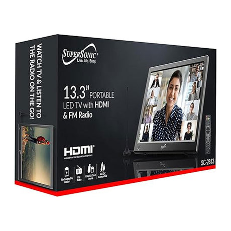Dr. Tech Puerto Rico - SuperSonic 13.3 Portable LED TV with HDMI  FM Radio