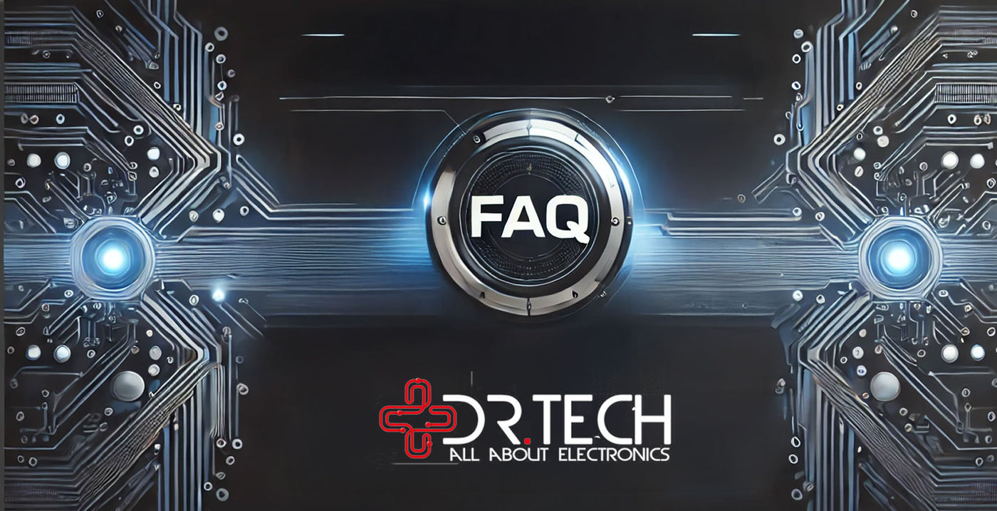 FAQ page with icons and questions about our tech products