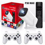 P30 MAX 4K Portable Smart Projector with Built-In Retro Game Console | 100,000h LED | Wi-Fi | Dual Gamepads Included