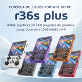 R36S Plus Retro Handheld Game Console – 4" Screen, Dual Joysticks, Wi-Fi
