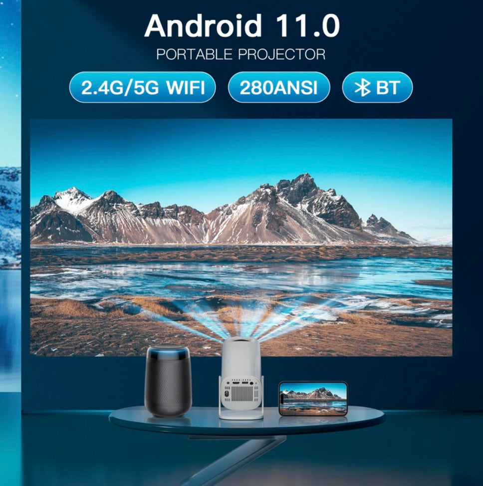 P30 MAX 4K Portable Smart Projector with Built-In Retro Game Console | 100,000h LED | Wi-Fi | Dual Gamepads Included