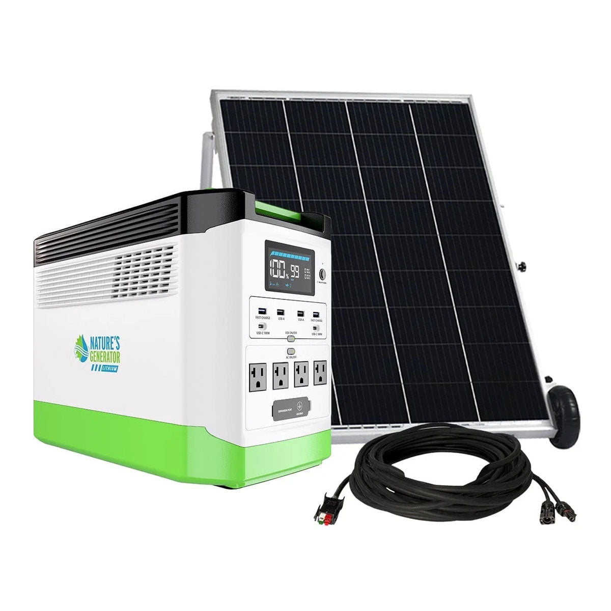 Nature's Generator Lithium 1800 / 3600W Surge with solar panel include
